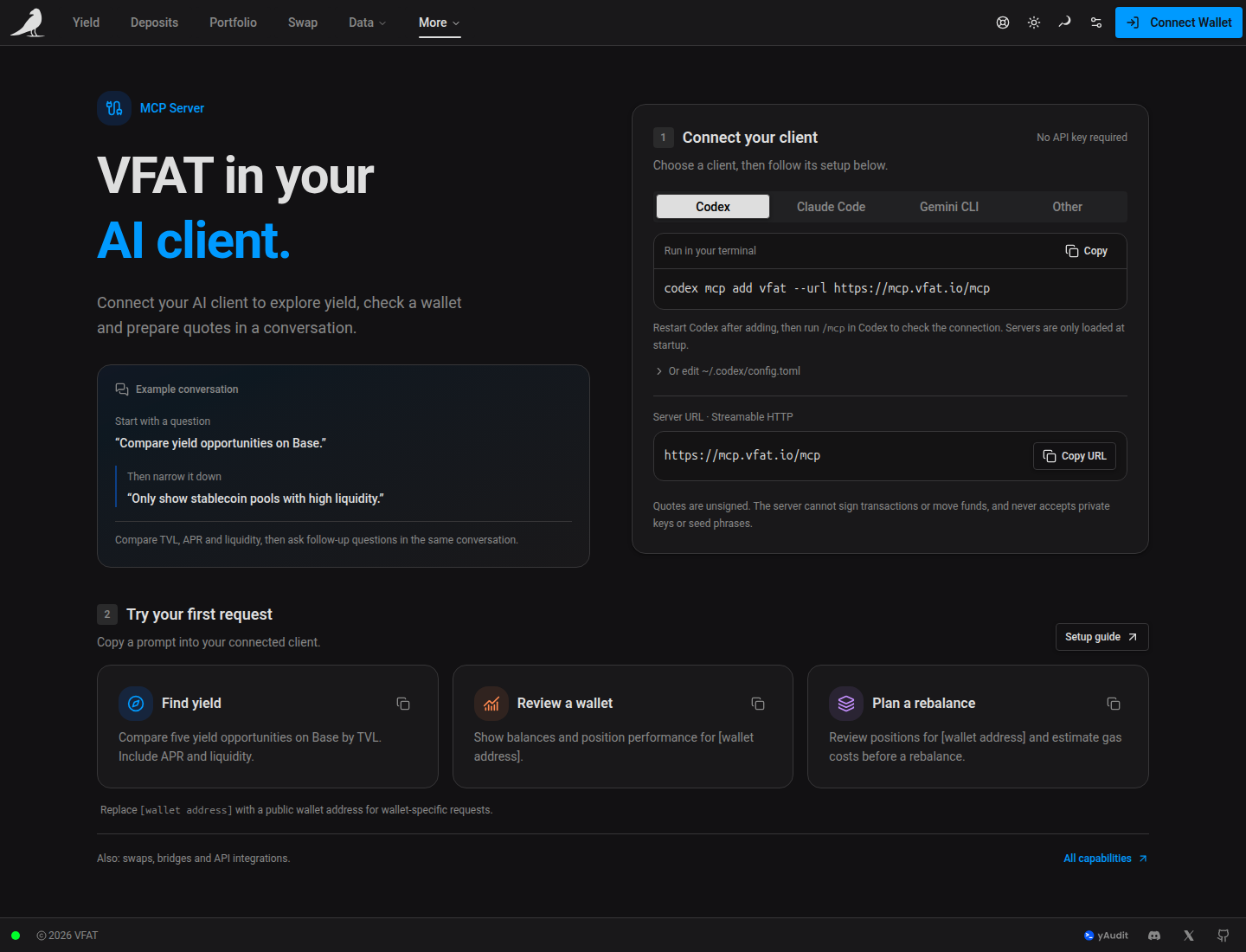 Connect an AI client and try a starter prompt