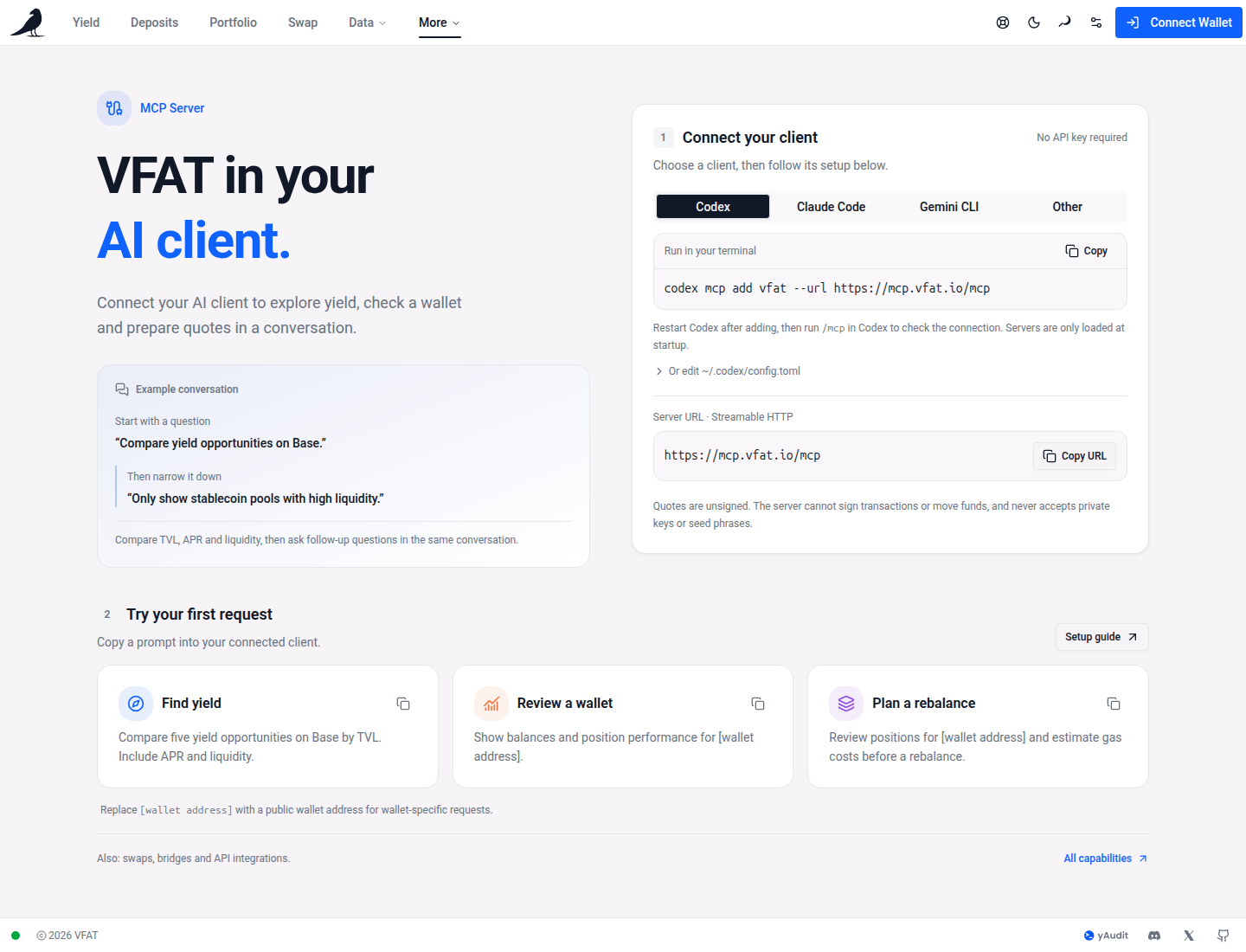 Connect an AI client and try a starter prompt